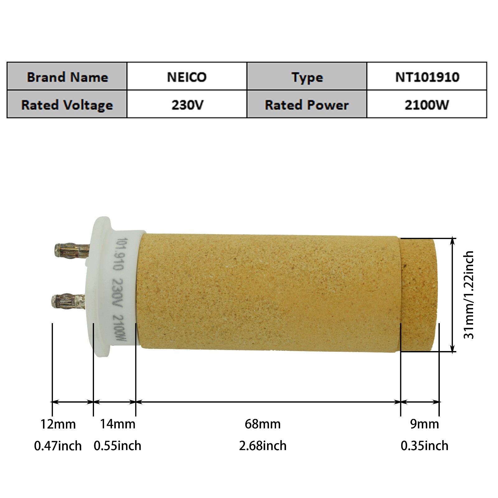 NT101910  101.910  230V 2100W Heating Elements