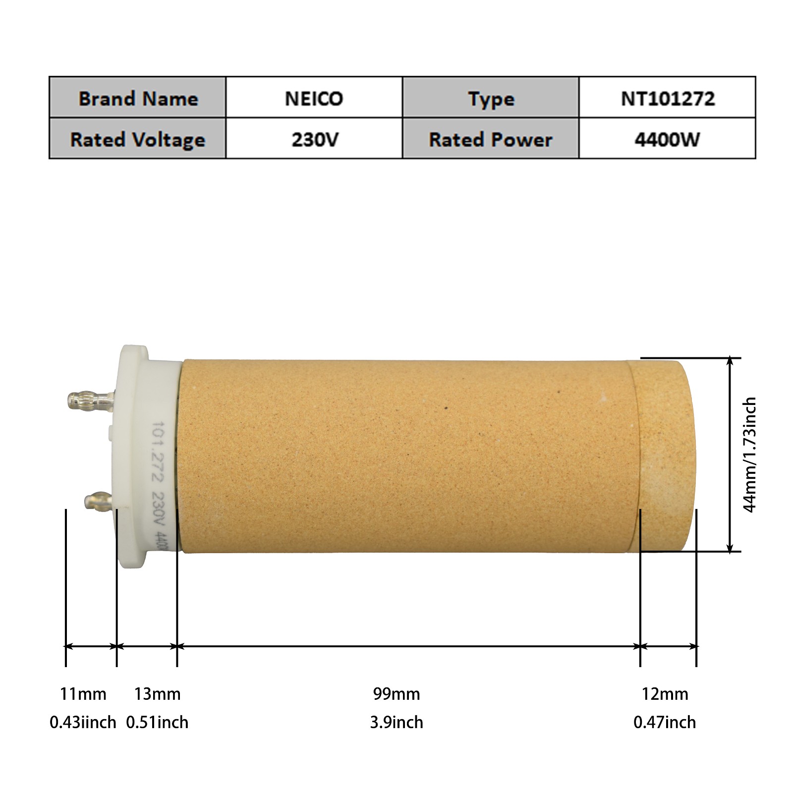 NT101272 101.272 230V 4400W Heating Elements